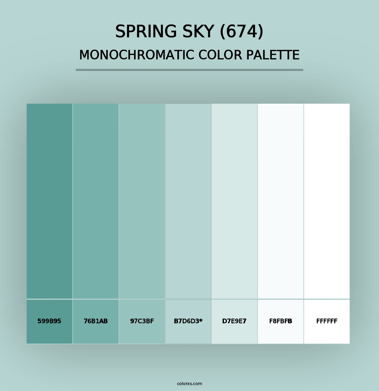 Spring Sky (674) - Monochromatic Color Palette