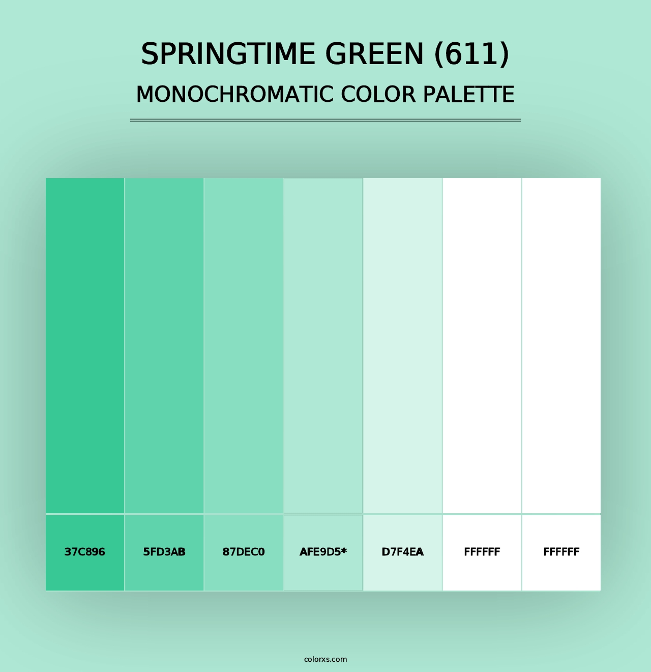 Springtime Green (611) - Monochromatic Color Palette