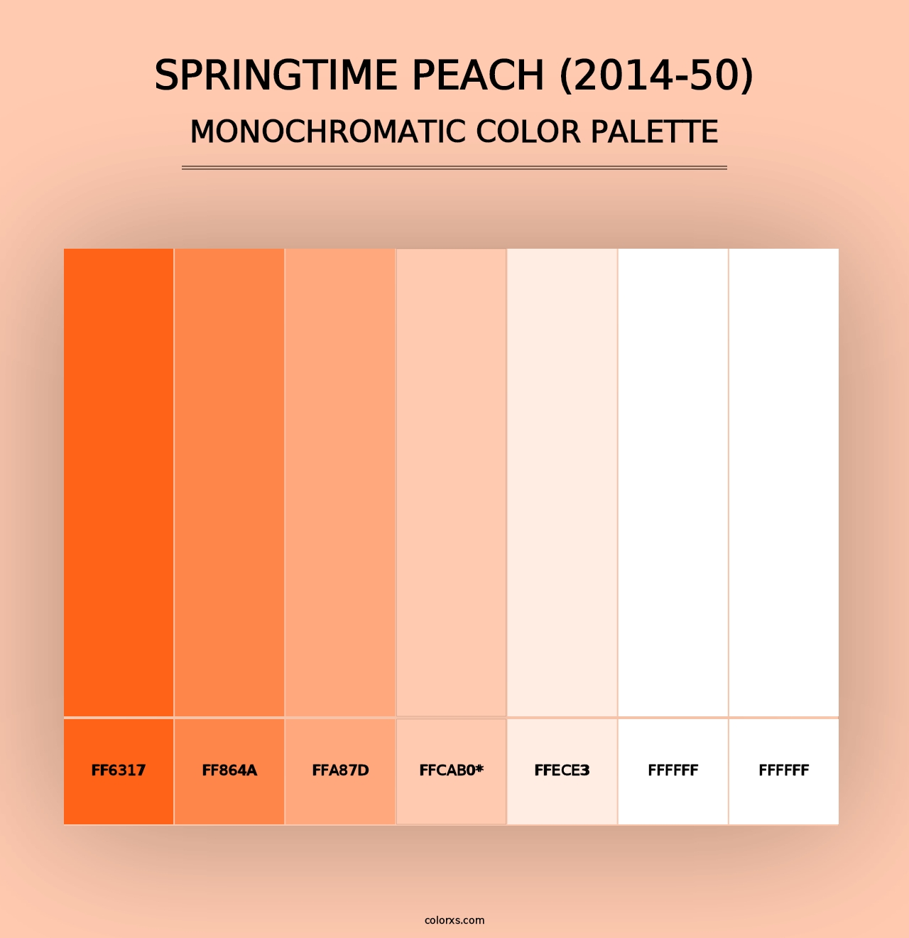 Springtime Peach (2014-50) - Monochromatic Color Palette