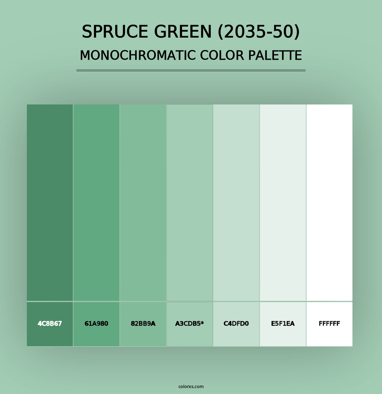 Spruce Green (2035-50) - Monochromatic Color Palette