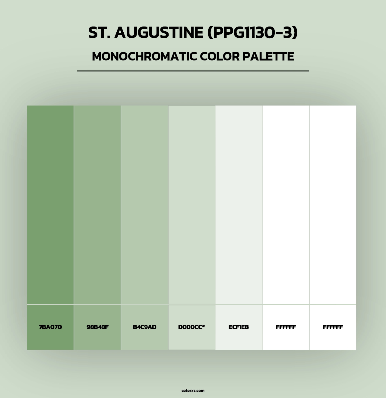 St. Augustine (PPG1130-3) - Monochromatic Color Palette