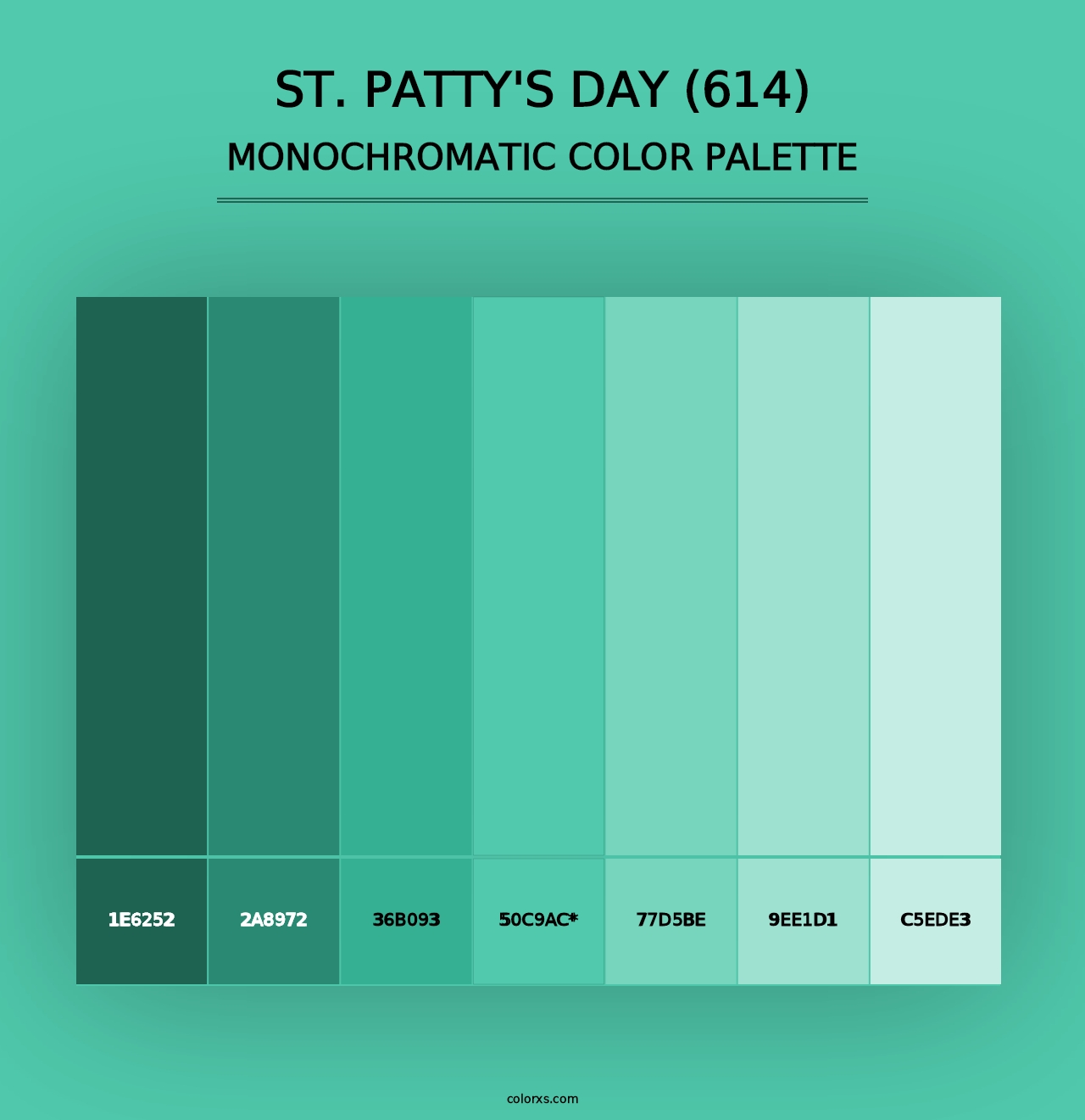 St. Patty's Day (614) - Monochromatic Color Palette