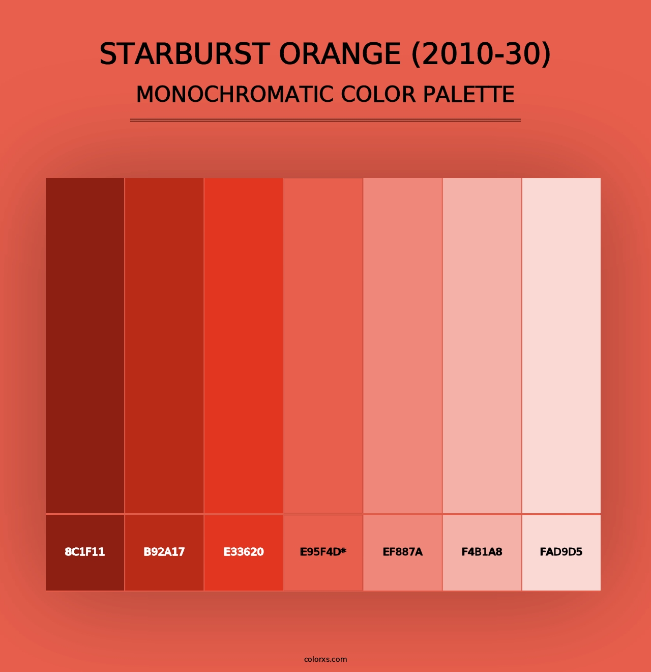 Starburst Orange (2010-30) - Monochromatic Color Palette