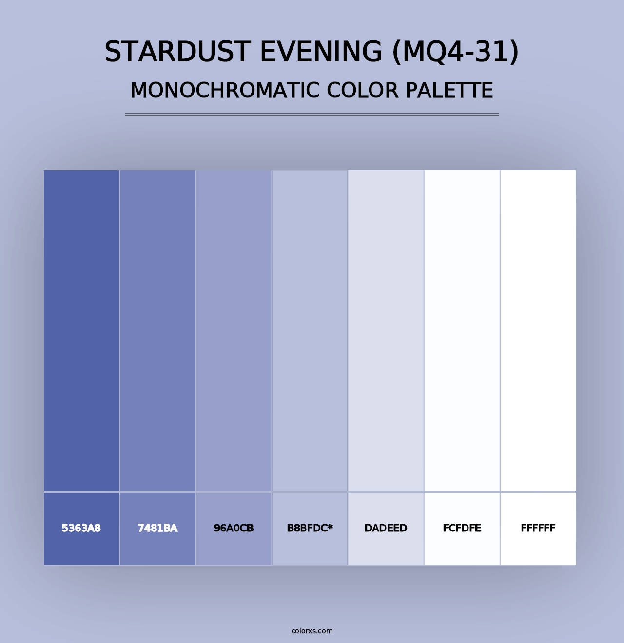 Stardust Evening (MQ4-31) - Monochromatic Color Palette