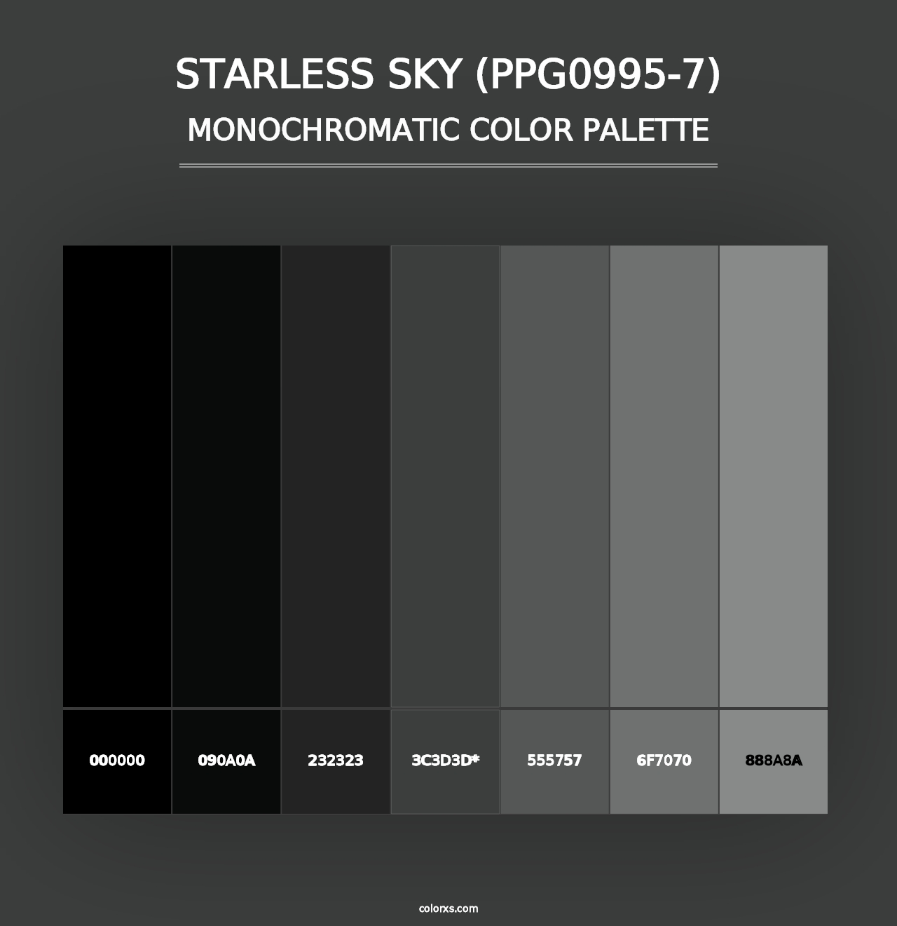 Starless Sky (PPG0995-7) - Monochromatic Color Palette