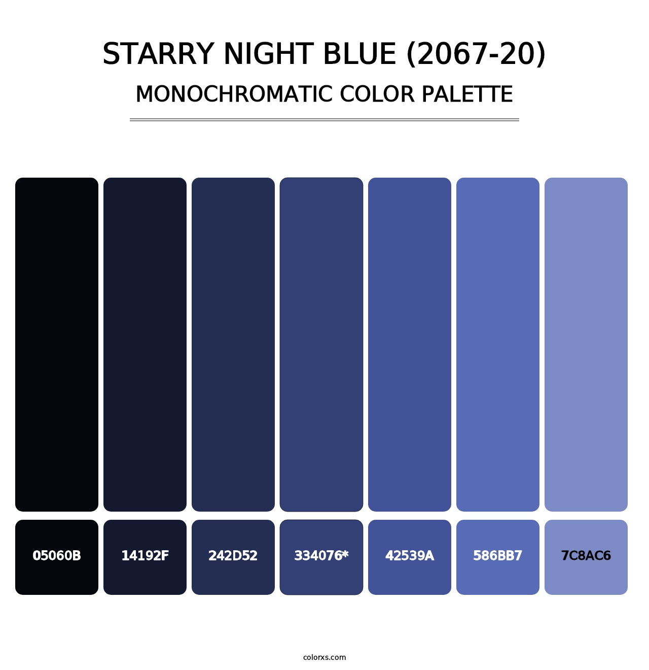 Starry Night Blue (2067-20) - Monochromatic Color Palette
