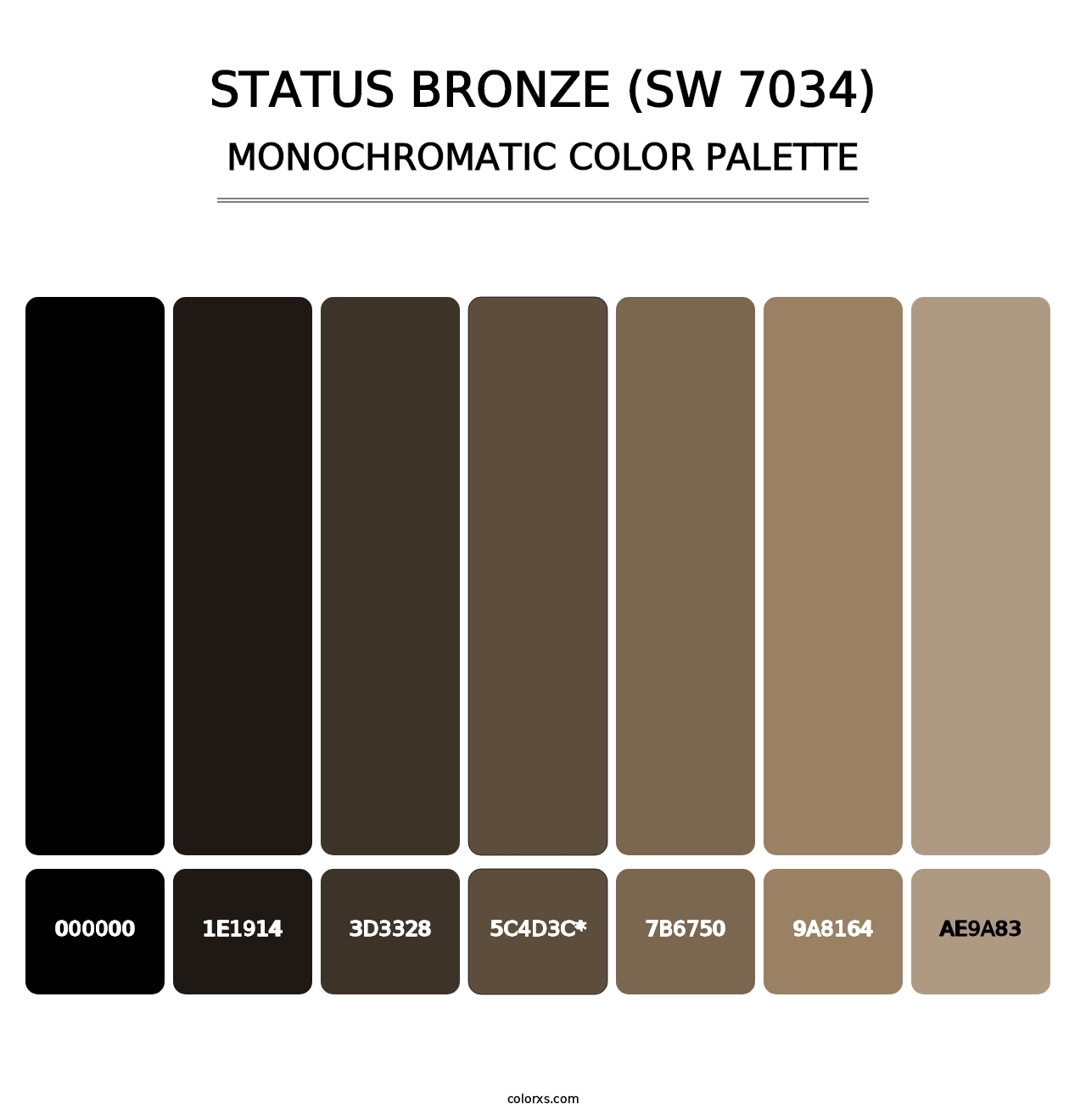 Status Bronze (SW 7034) - Monochromatic Color Palette