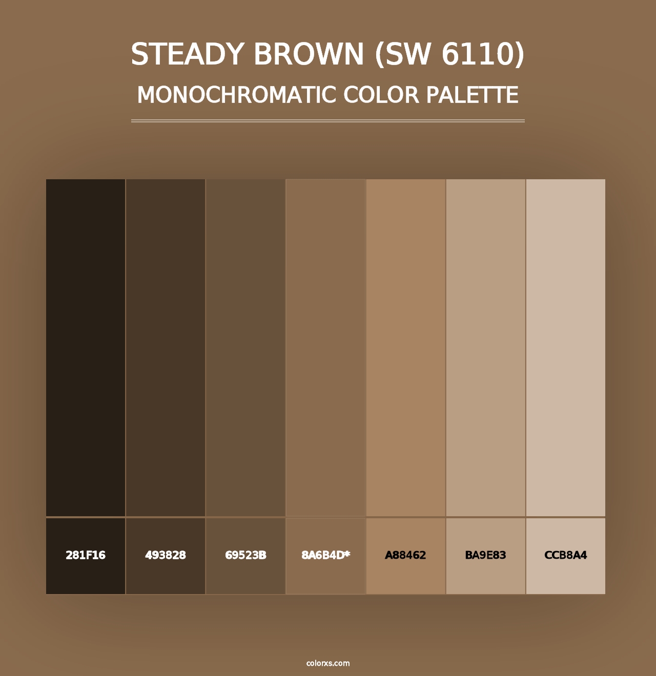 Steady Brown (SW 6110) - Monochromatic Color Palette