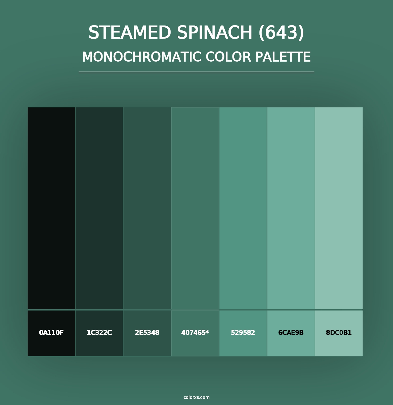 Steamed Spinach (643) - Monochromatic Color Palette