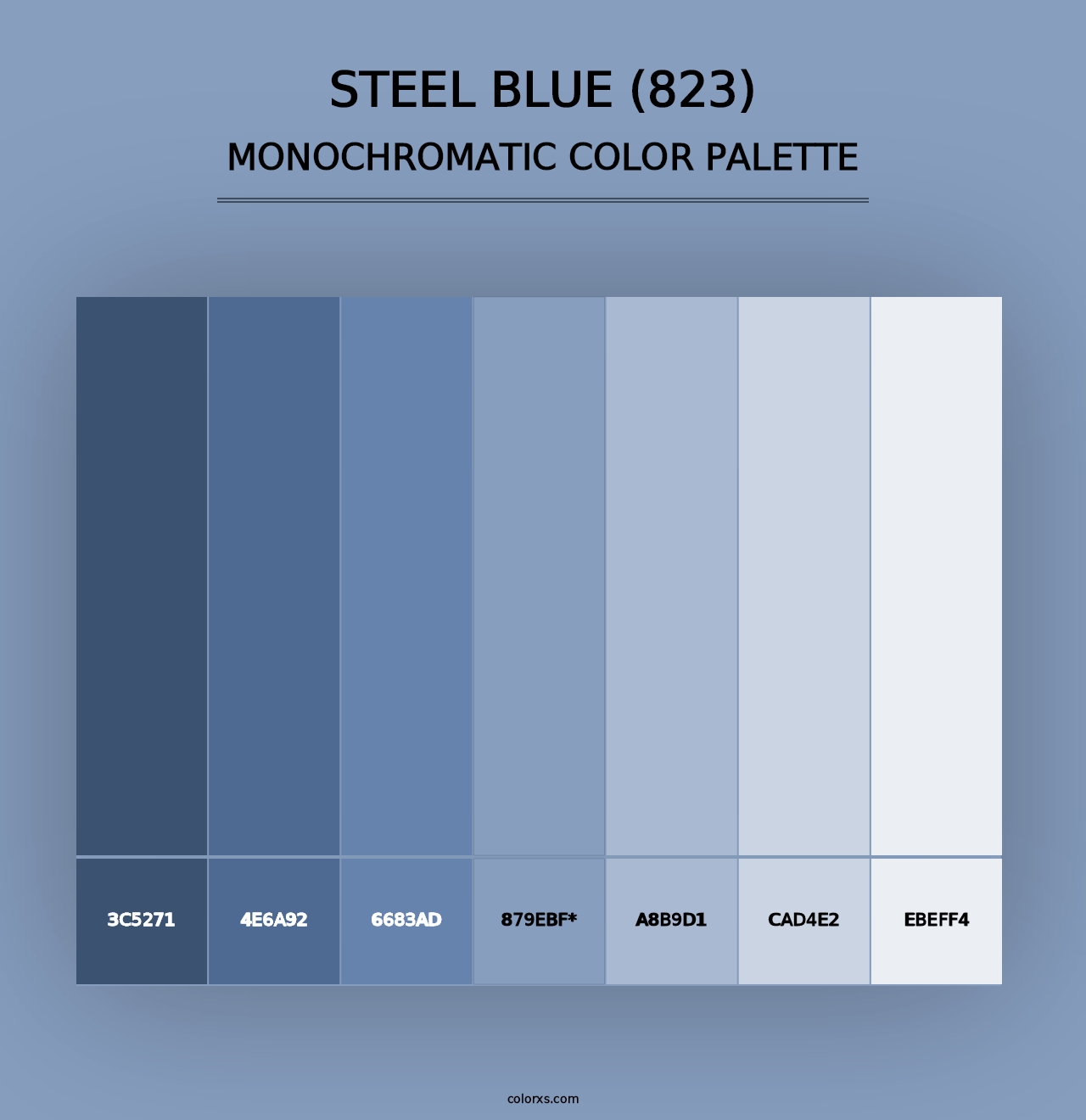 Steel Blue (823) - Monochromatic Color Palette