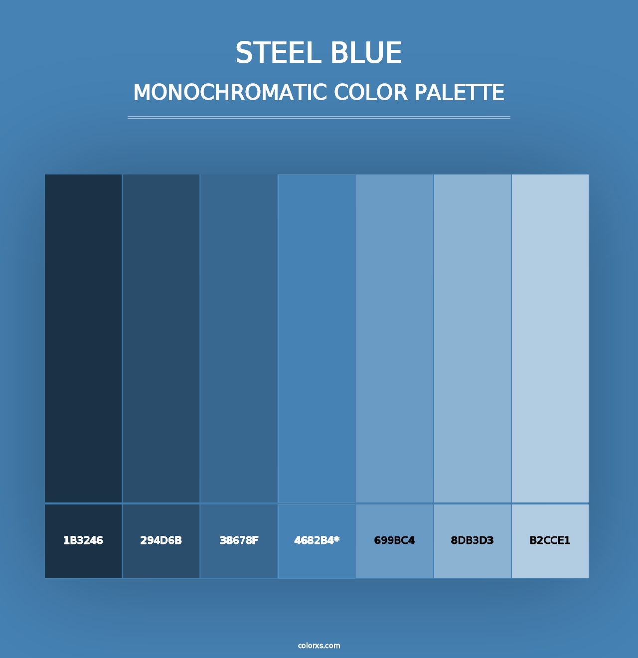 Steel Blue - Monochromatic Color Palette