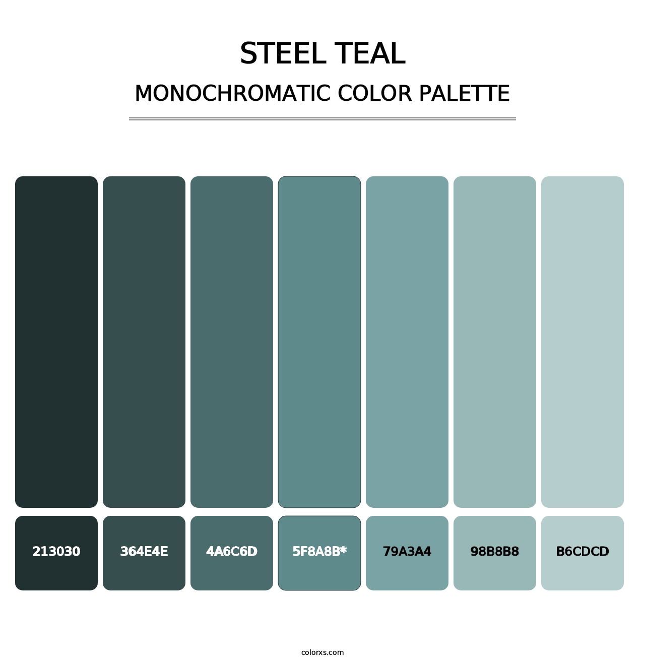 Steel Teal - Monochromatic Color Palette