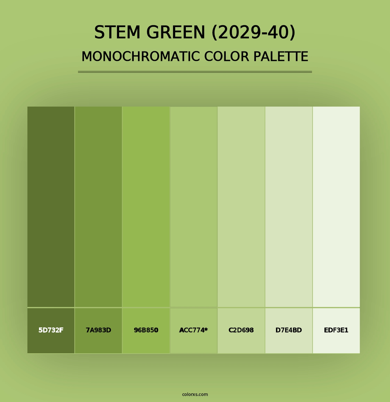 Stem Green (2029-40) - Monochromatic Color Palette