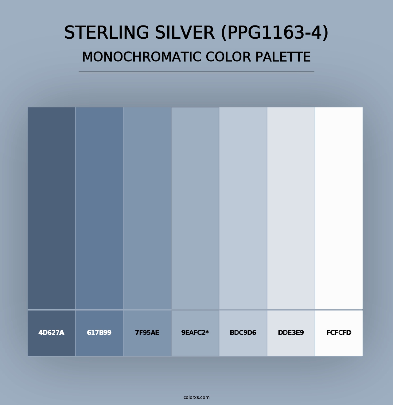 Sterling Silver (PPG1163-4) - Monochromatic Color Palette