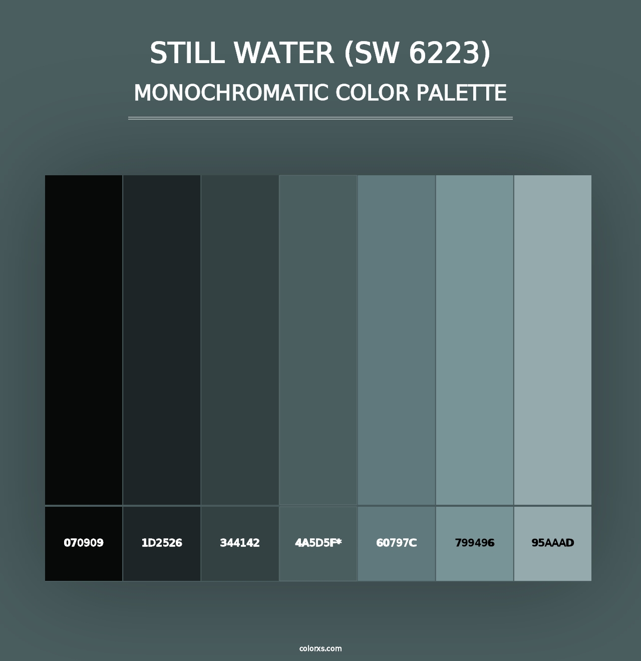 Still Water (SW 6223) - Monochromatic Color Palette