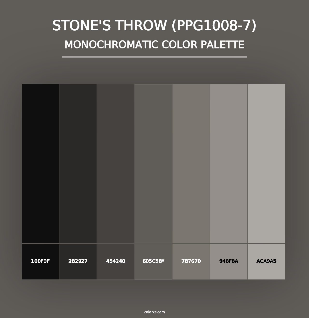 Stone's Throw (PPG1008-7) - Monochromatic Color Palette