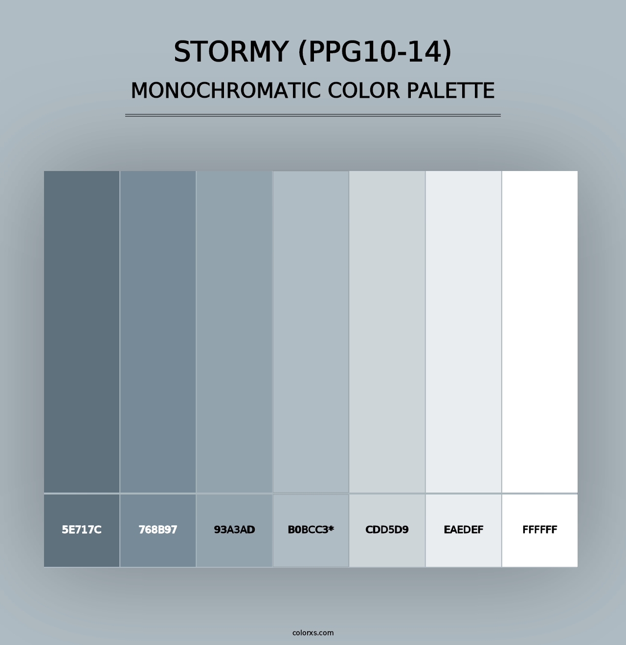 Stormy (PPG10-14) - Monochromatic Color Palette