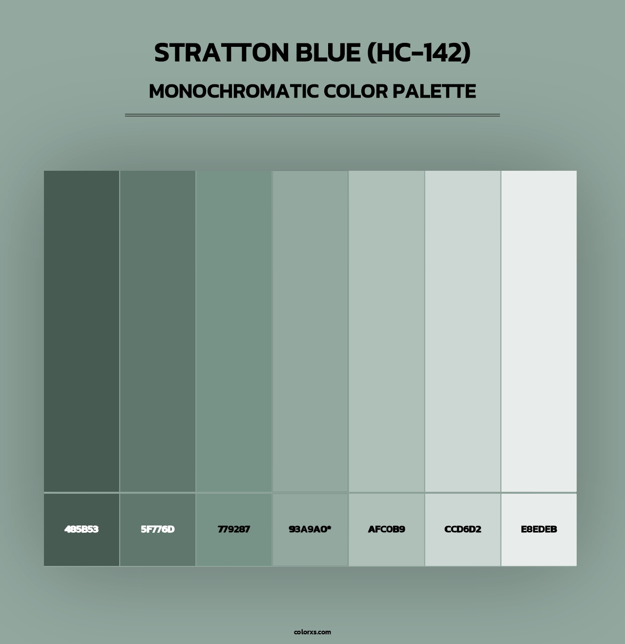 Stratton Blue (HC-142) - Monochromatic Color Palette