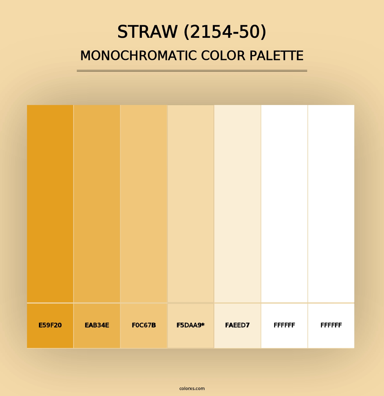 Straw (2154-50) - Monochromatic Color Palette