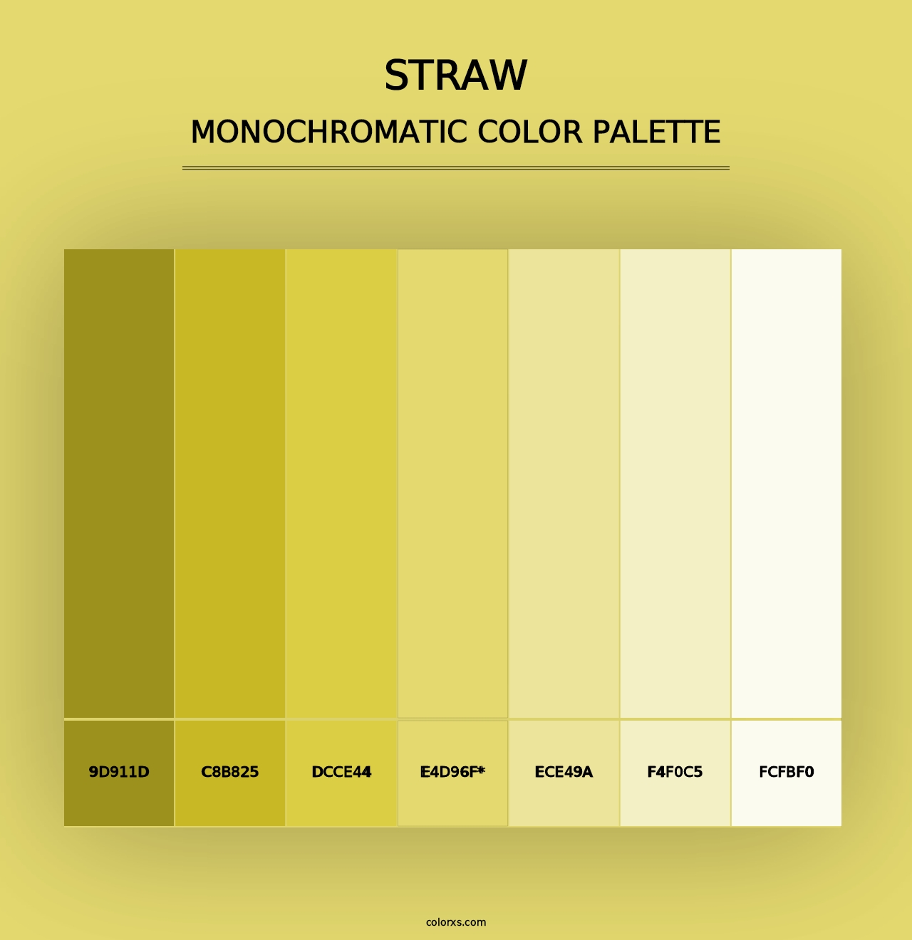 Straw - Monochromatic Color Palette