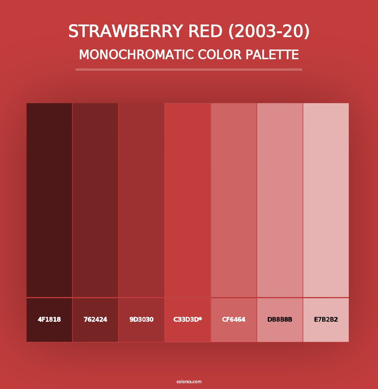 Strawberry Red (2003-20) - Monochromatic Color Palette