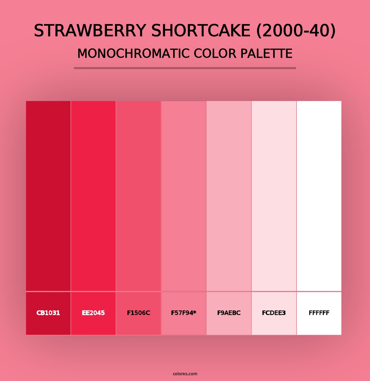 Strawberry Shortcake (2000-40) - Monochromatic Color Palette