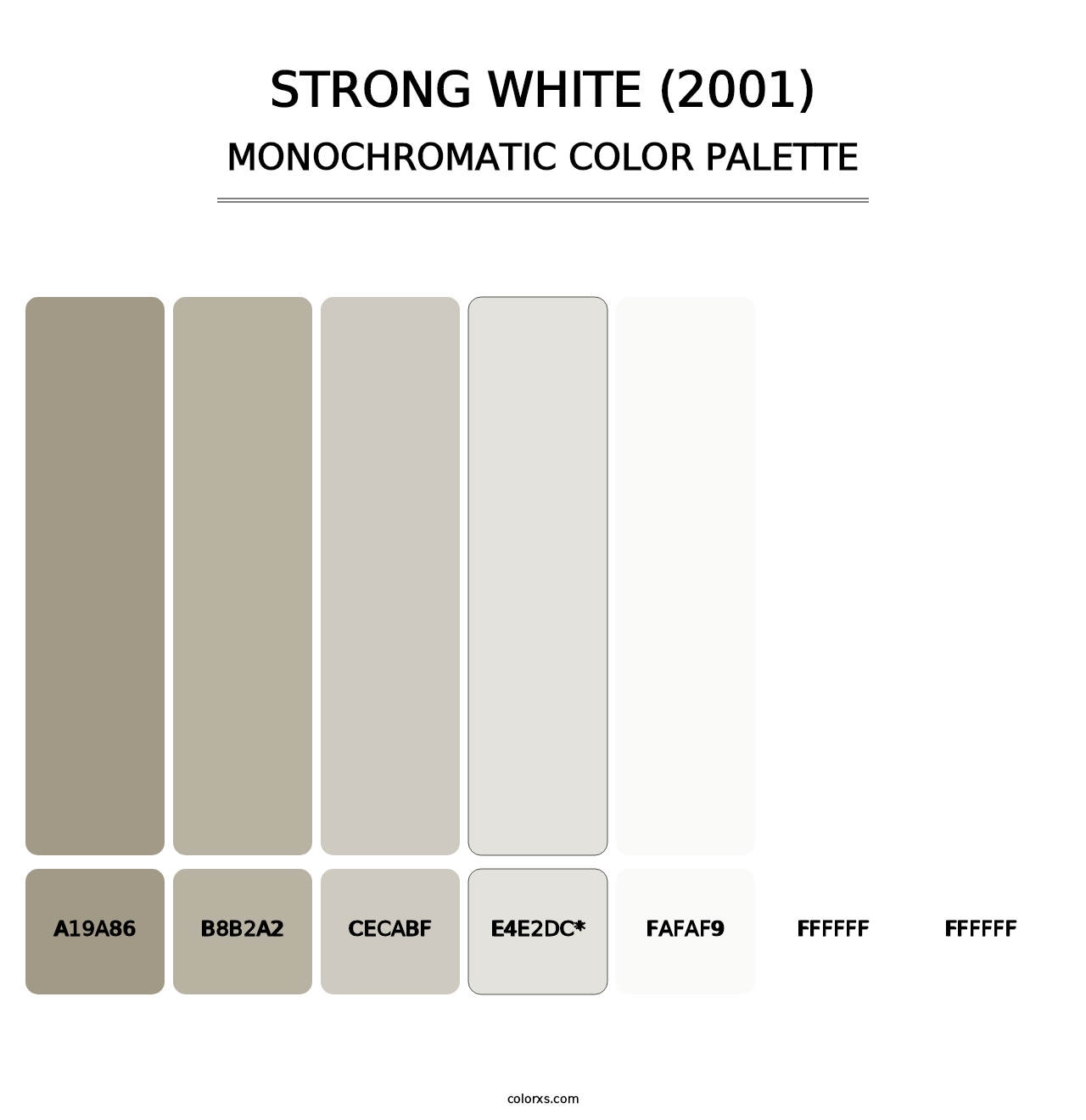 Strong White (2001) - Monochromatic Color Palette