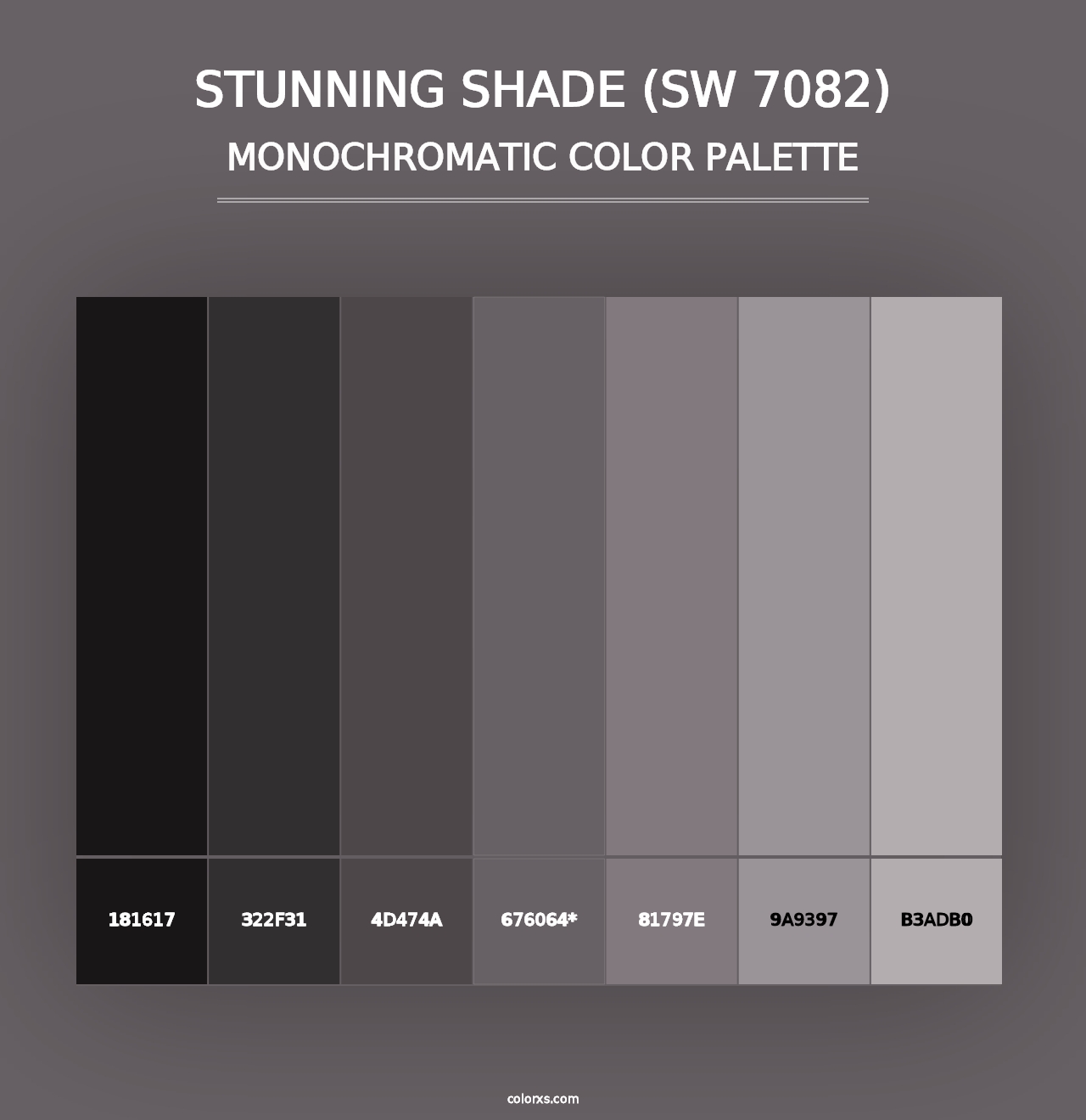 Stunning Shade (SW 7082) - Monochromatic Color Palette