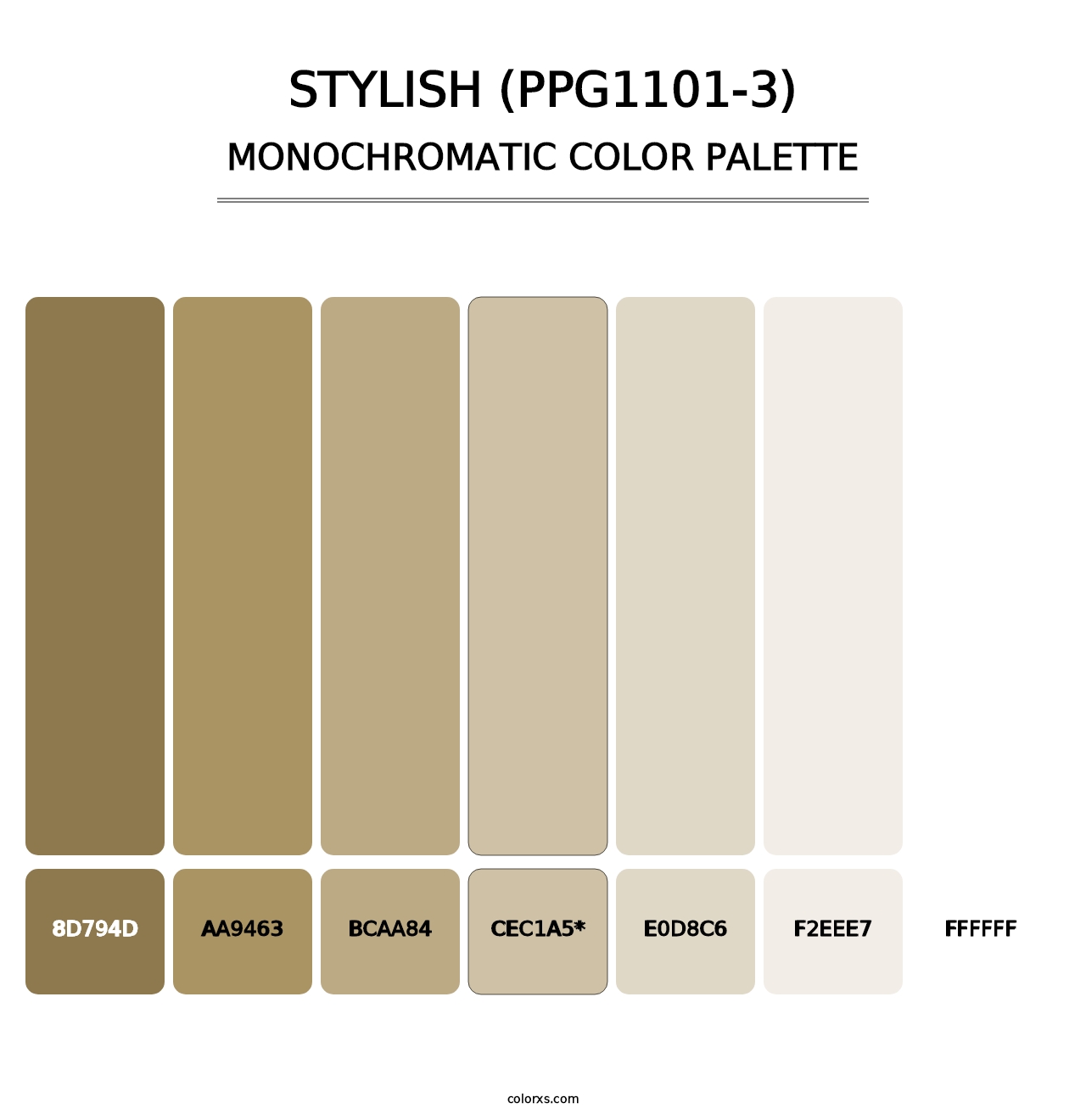 Stylish (PPG1101-3) - Monochromatic Color Palette