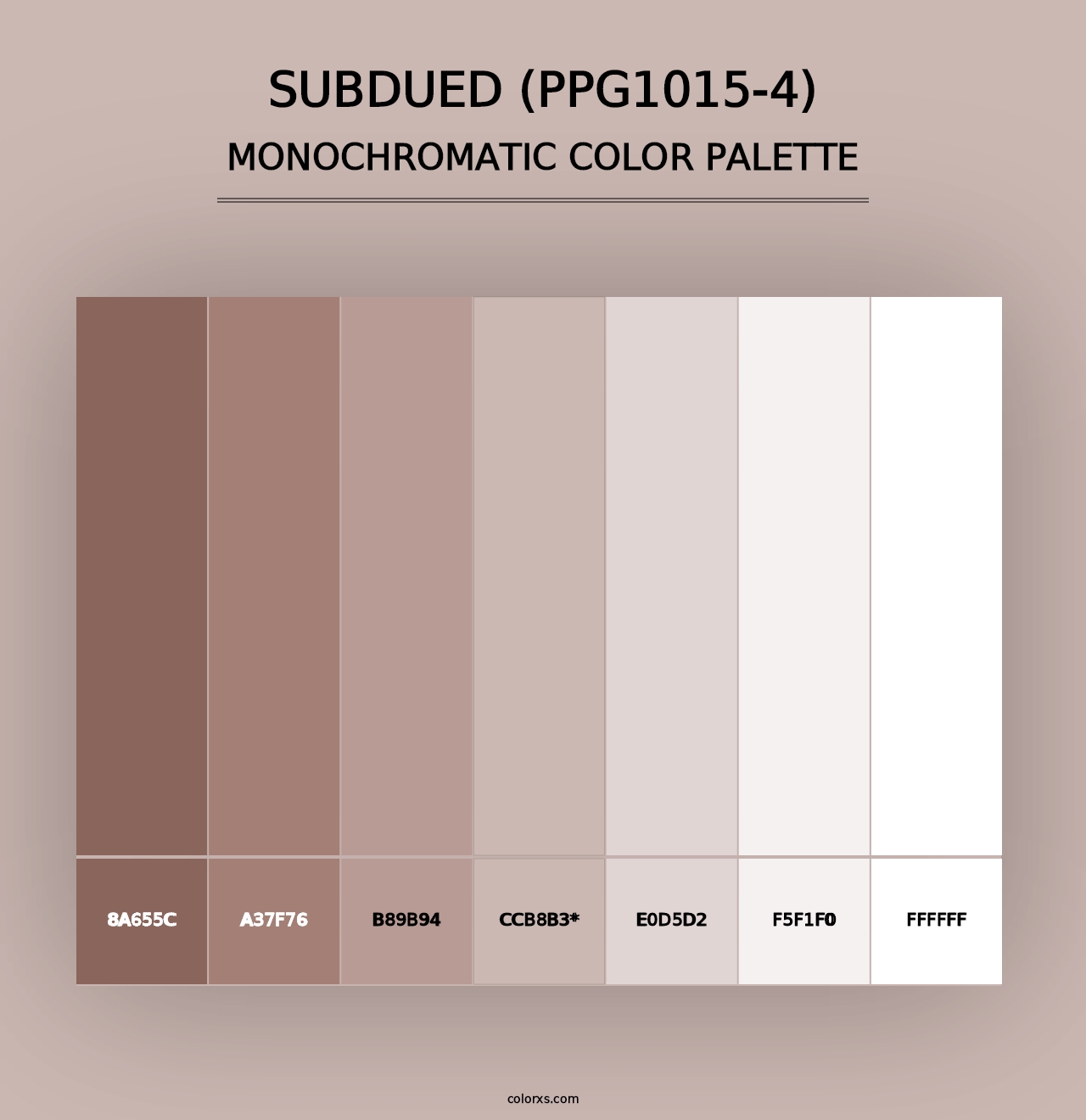 Subdued (PPG1015-4) - Monochromatic Color Palette