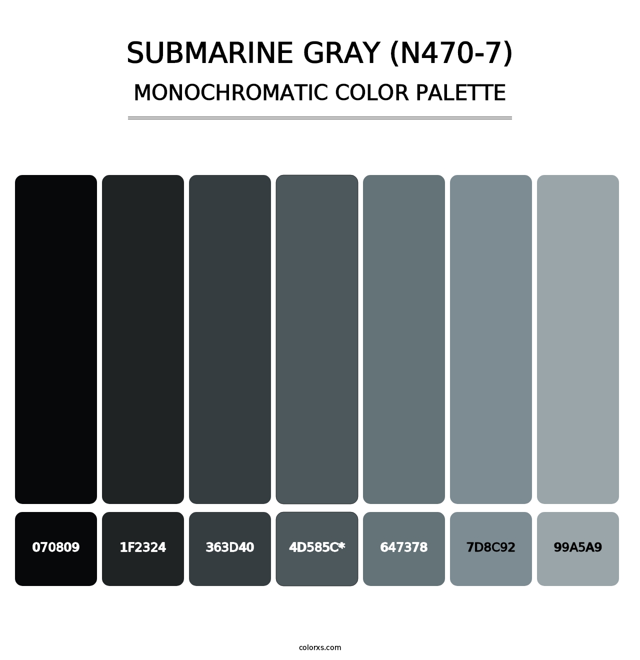 Submarine Gray (N470-7) - Monochromatic Color Palette