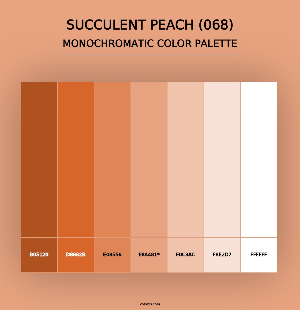 Succulent Peach (068) - Monochromatic Color Palette