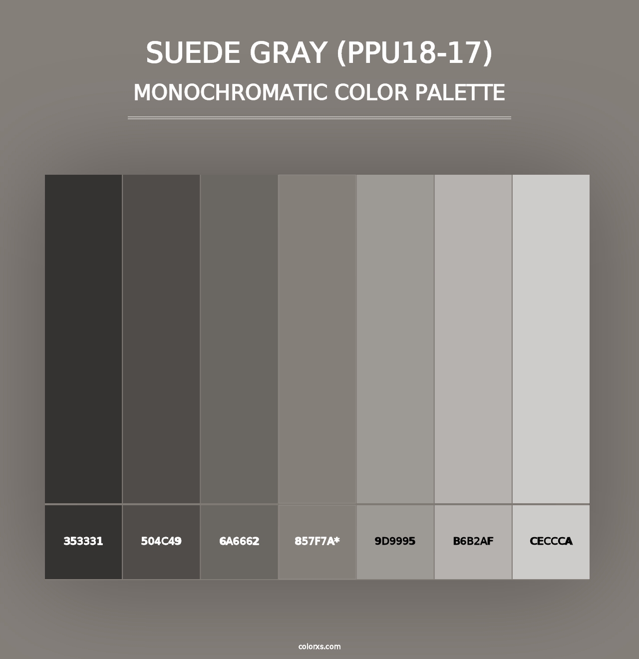 Suede Gray (PPU18-17) - Monochromatic Color Palette