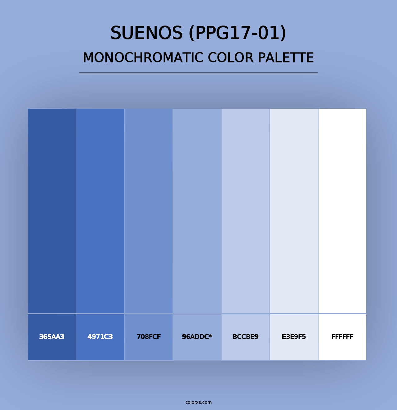 Suenos (PPG17-01) - Monochromatic Color Palette