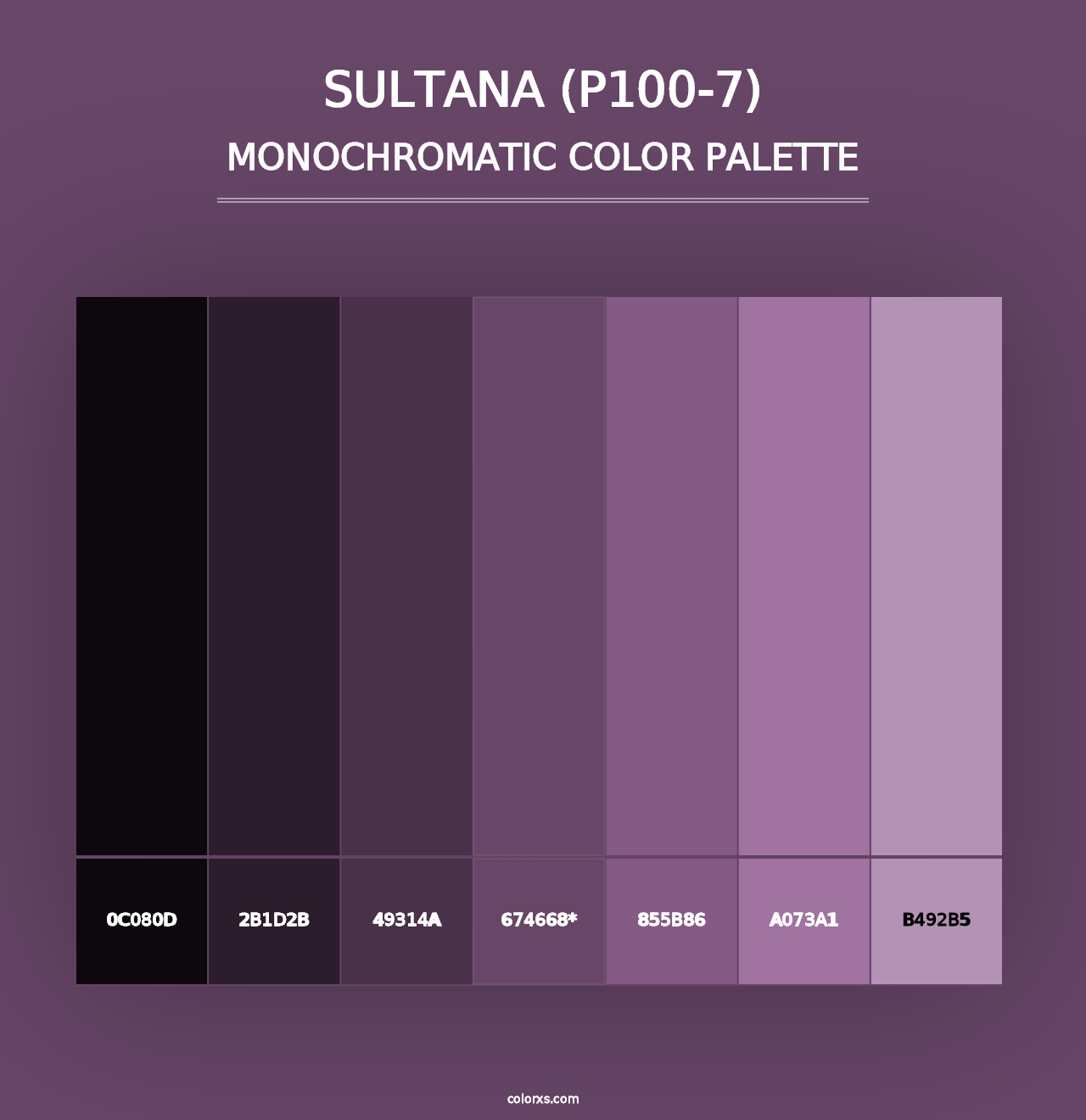 Sultana (P100-7) - Monochromatic Color Palette