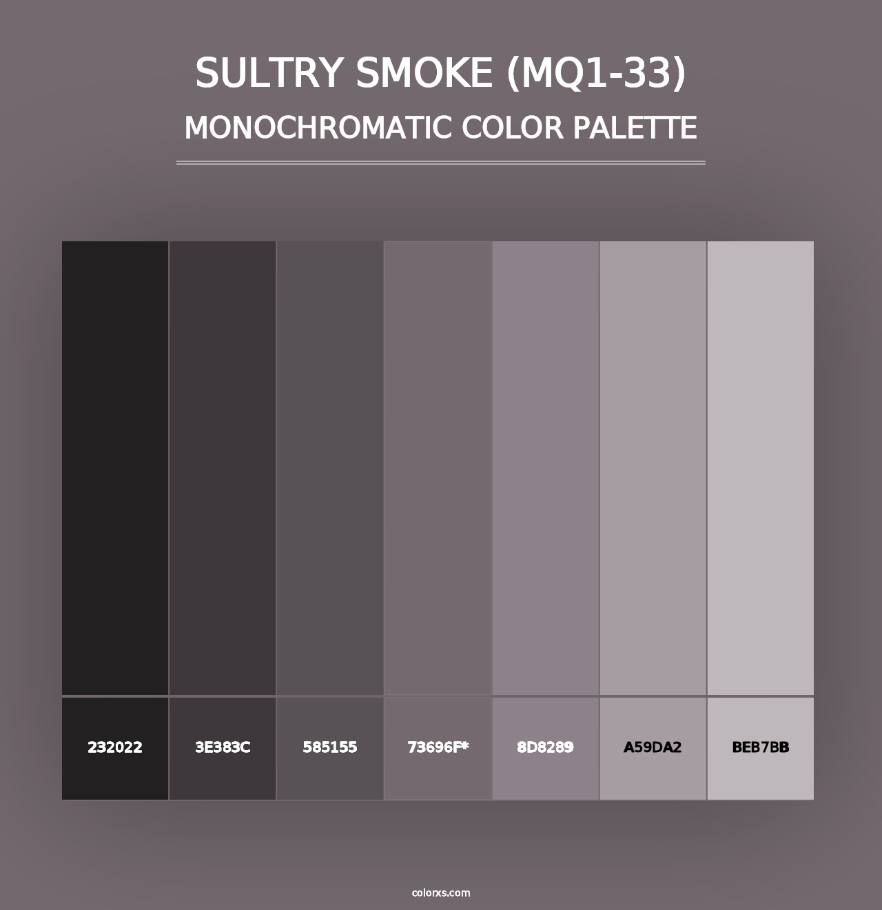 Sultry Smoke (MQ1-33) - Monochromatic Color Palette