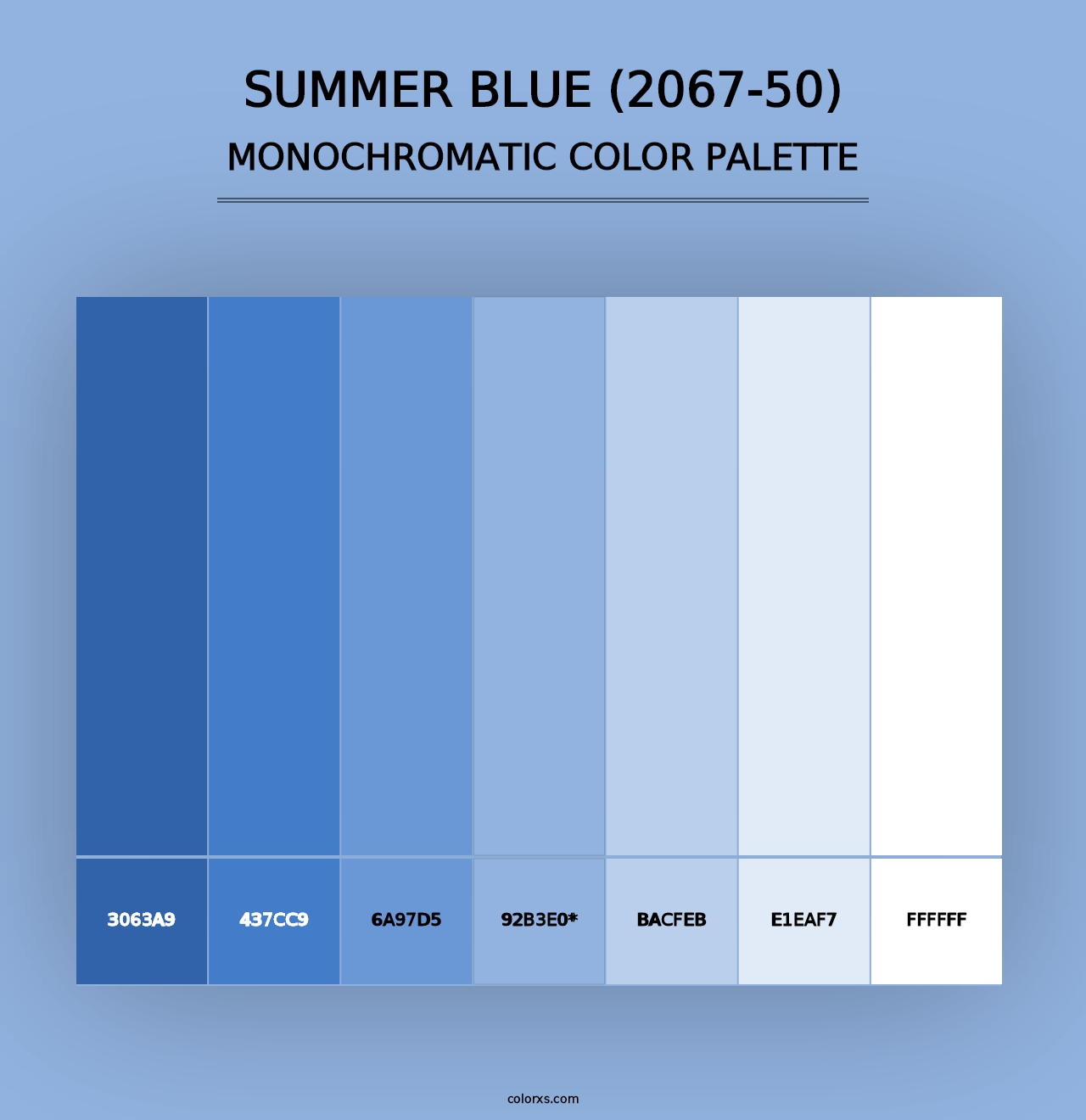 Summer Blue (2067-50) - Monochromatic Color Palette