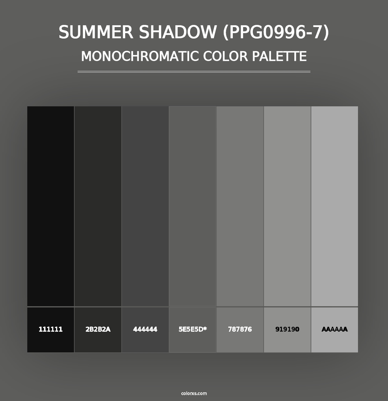 Summer Shadow (PPG0996-7) - Monochromatic Color Palette