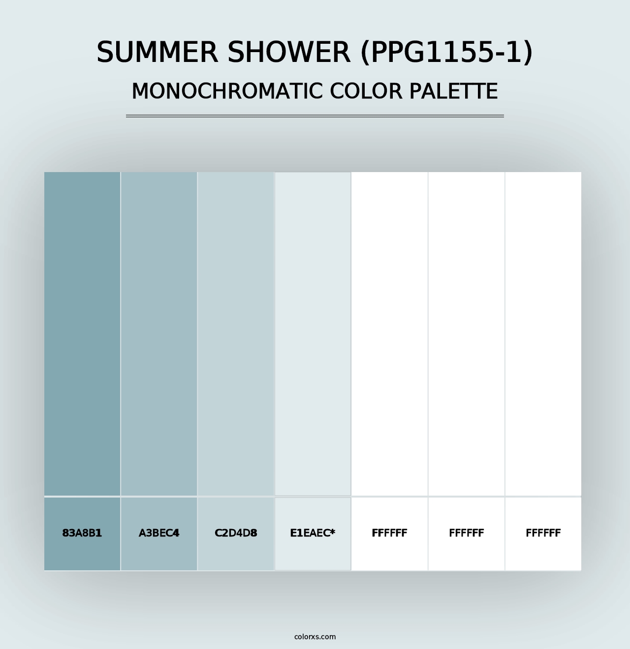 Summer Shower (PPG1155-1) - Monochromatic Color Palette