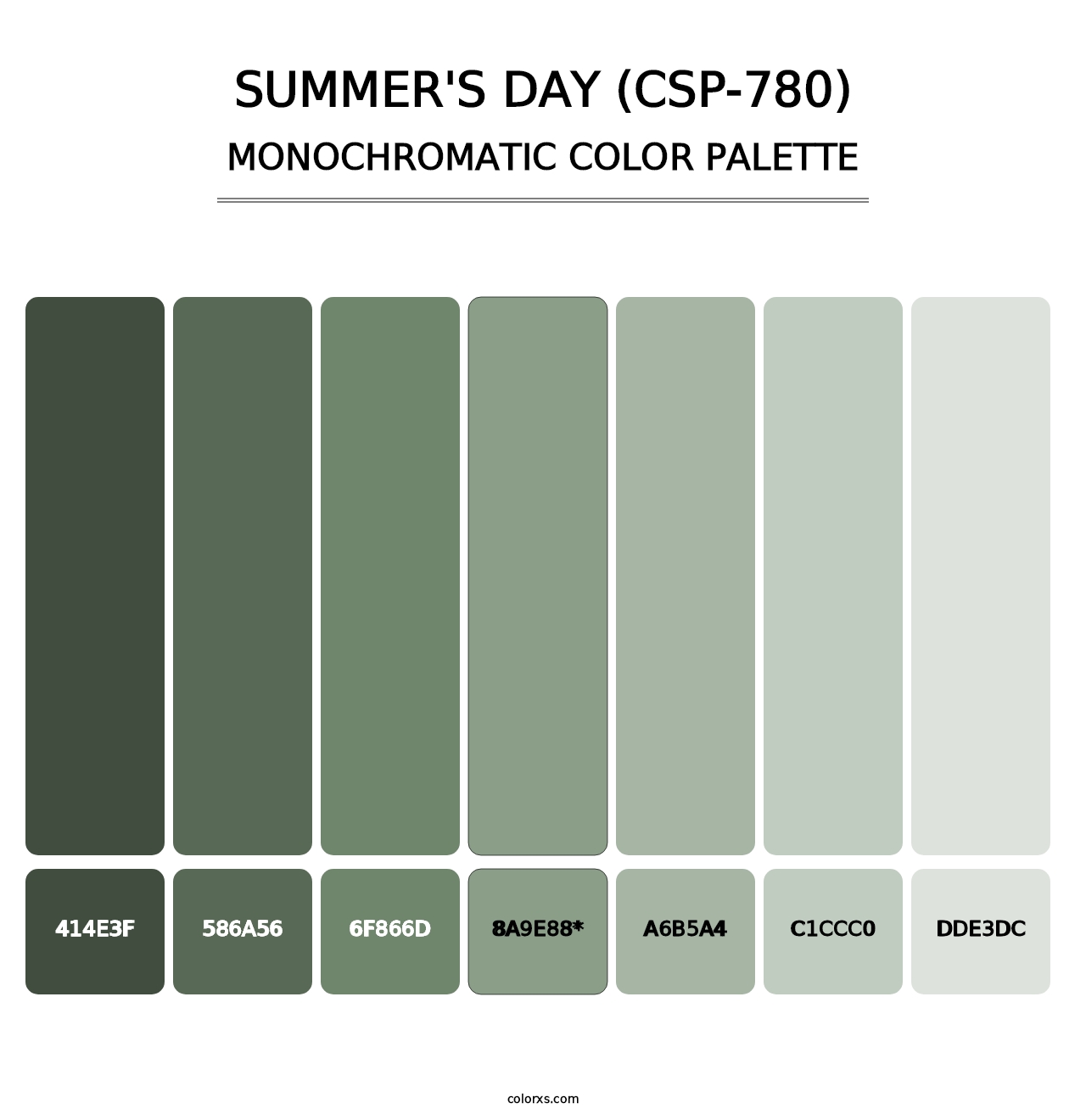 Summer's Day (CSP-780) - Monochromatic Color Palette