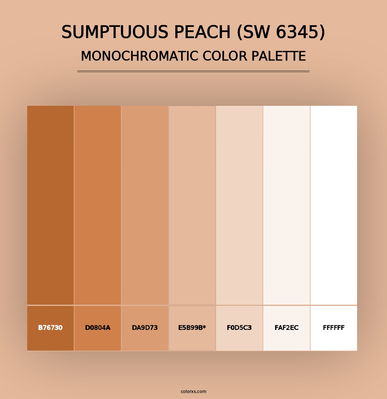 Sumptuous Peach (SW 6345) - Monochromatic Color Palette