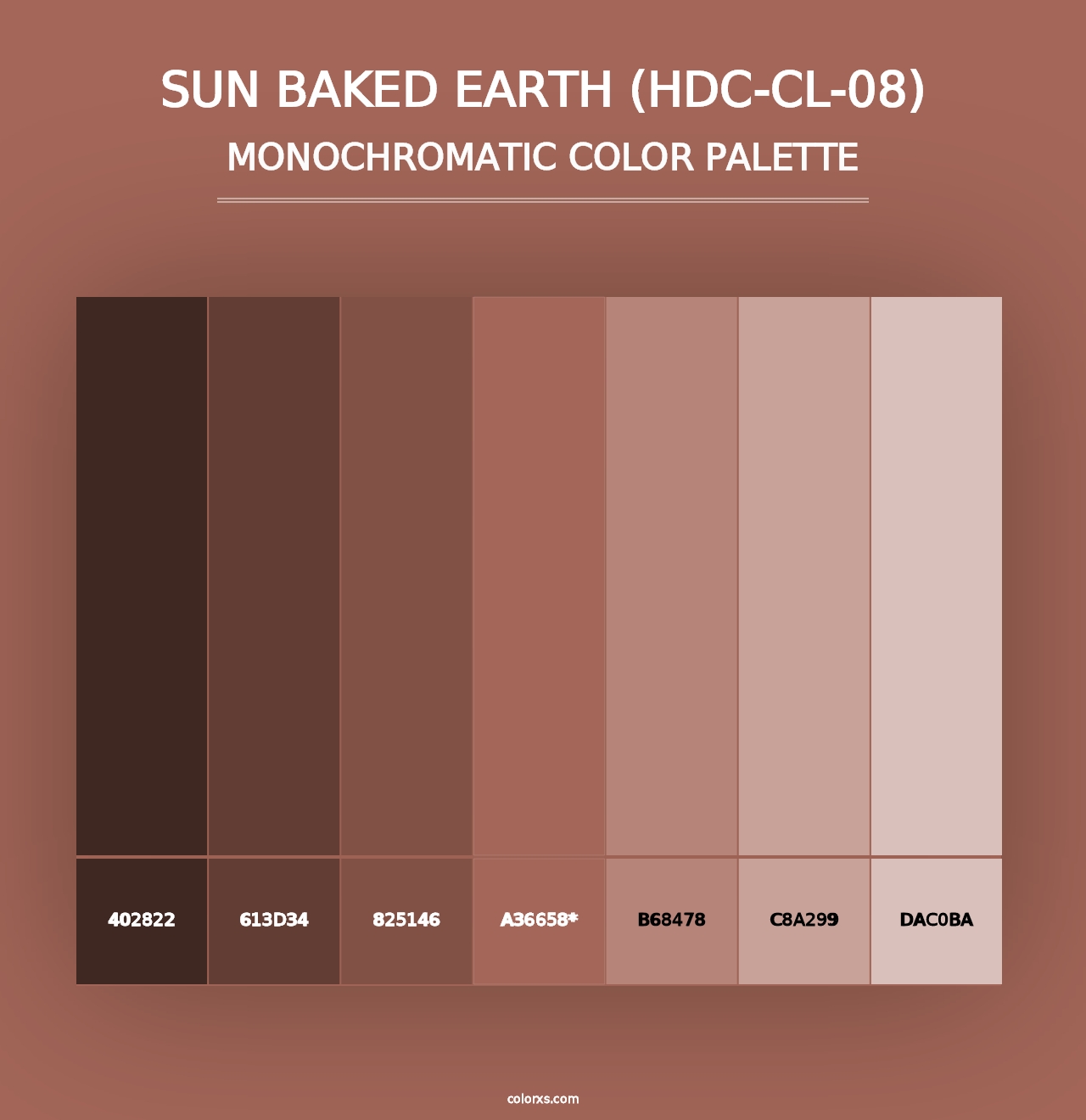 Sun Baked Earth (HDC-CL-08) - Monochromatic Color Palette