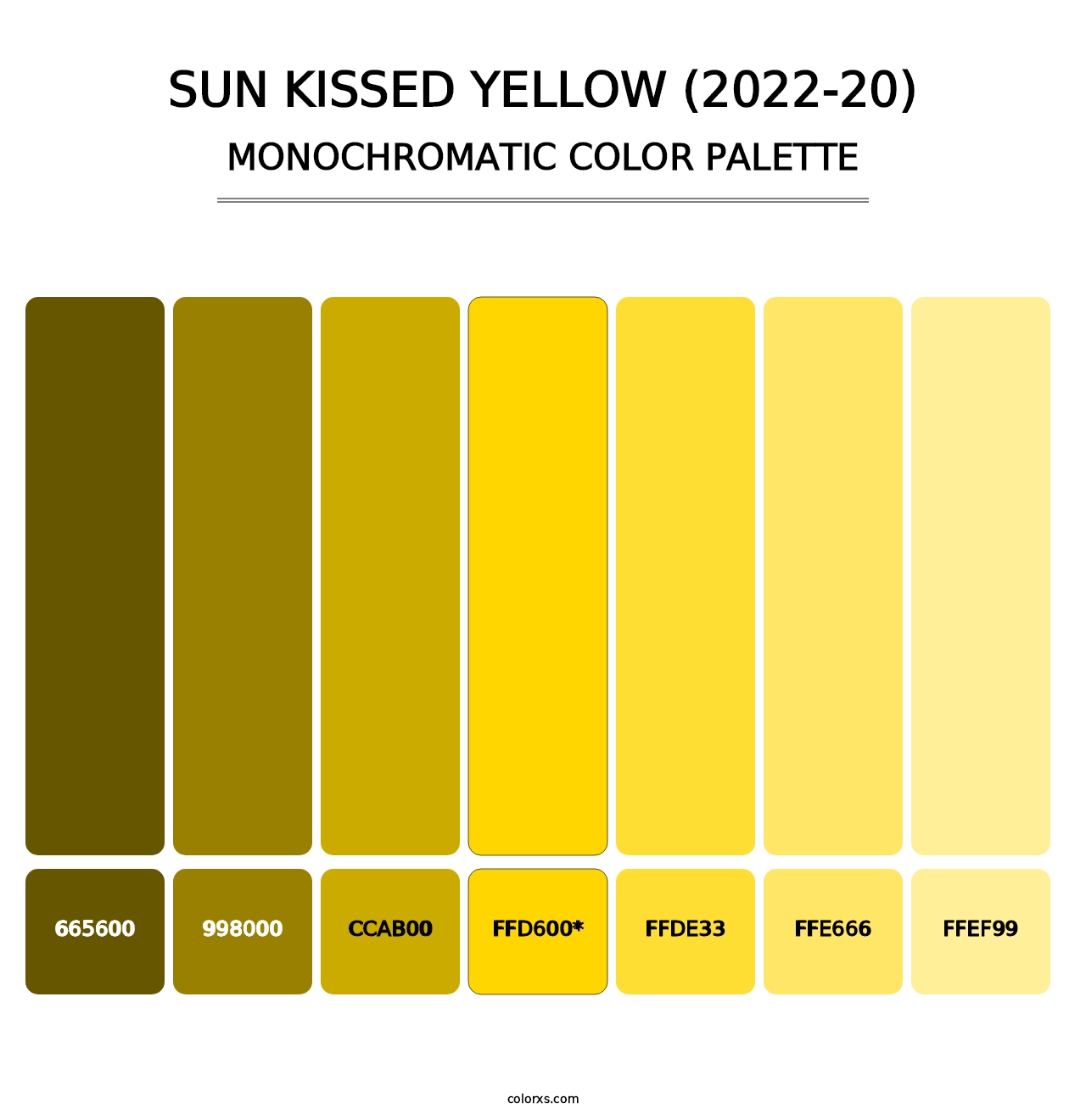 Sun Kissed Yellow (2022-20) - Monochromatic Color Palette