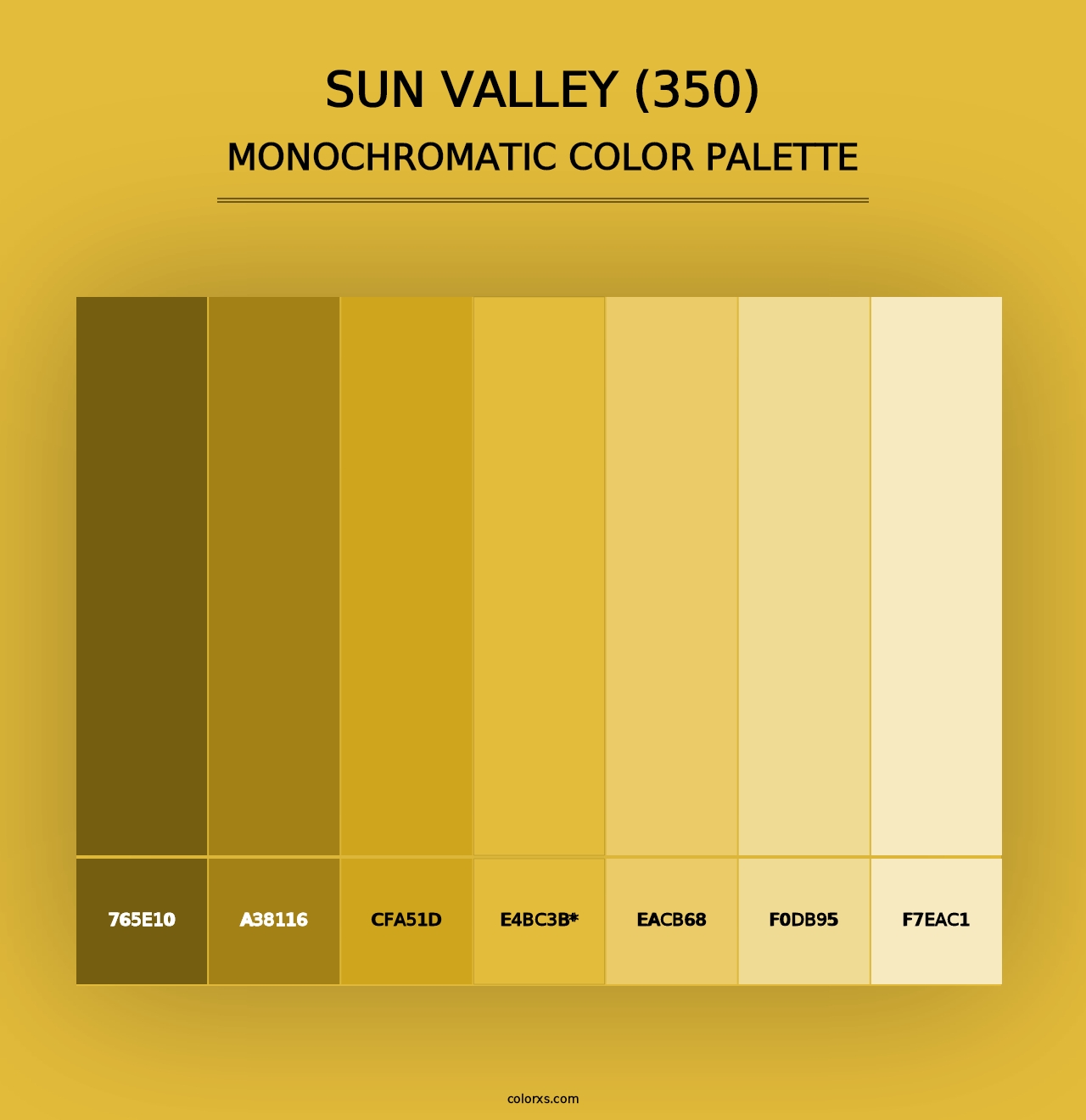 Sun Valley (350) - Monochromatic Color Palette