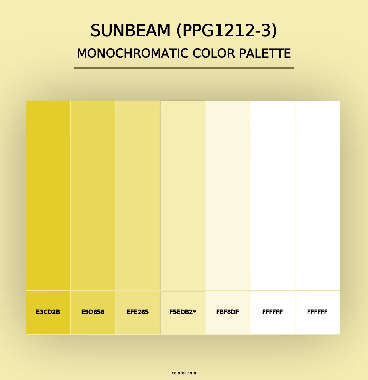 Sunbeam (PPG1212-3) - Monochromatic Color Palette