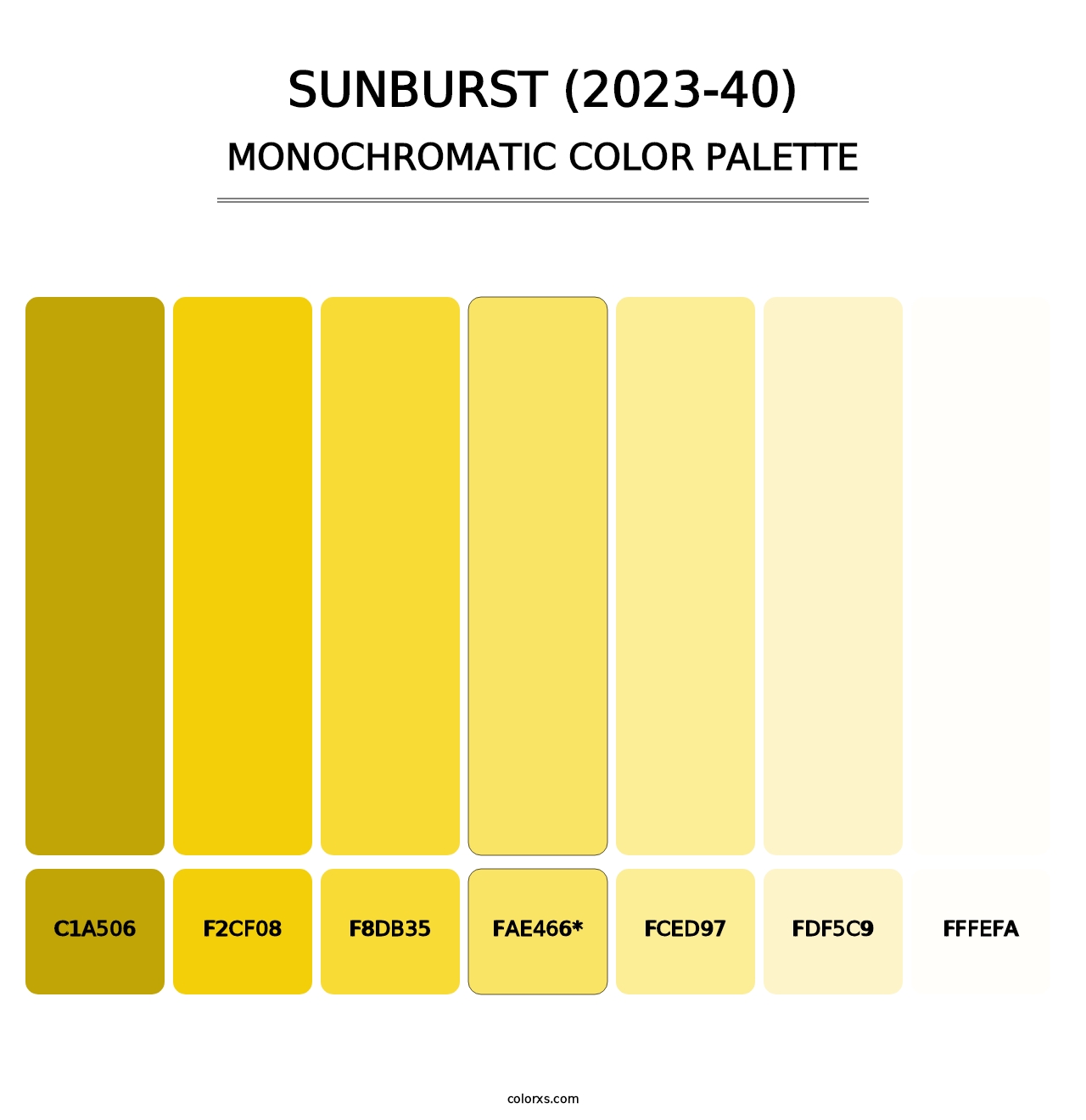 Sunburst (2023-40) - Monochromatic Color Palette