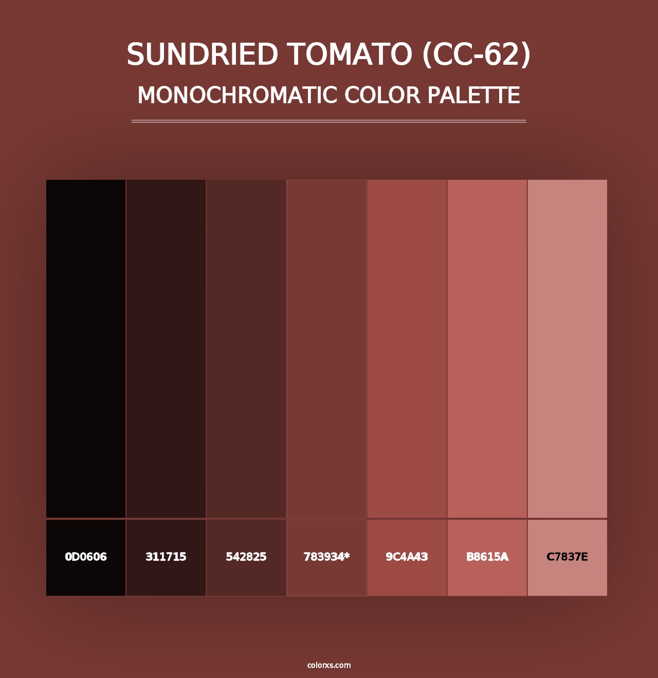 Sundried Tomato (CC-62) - Monochromatic Color Palette