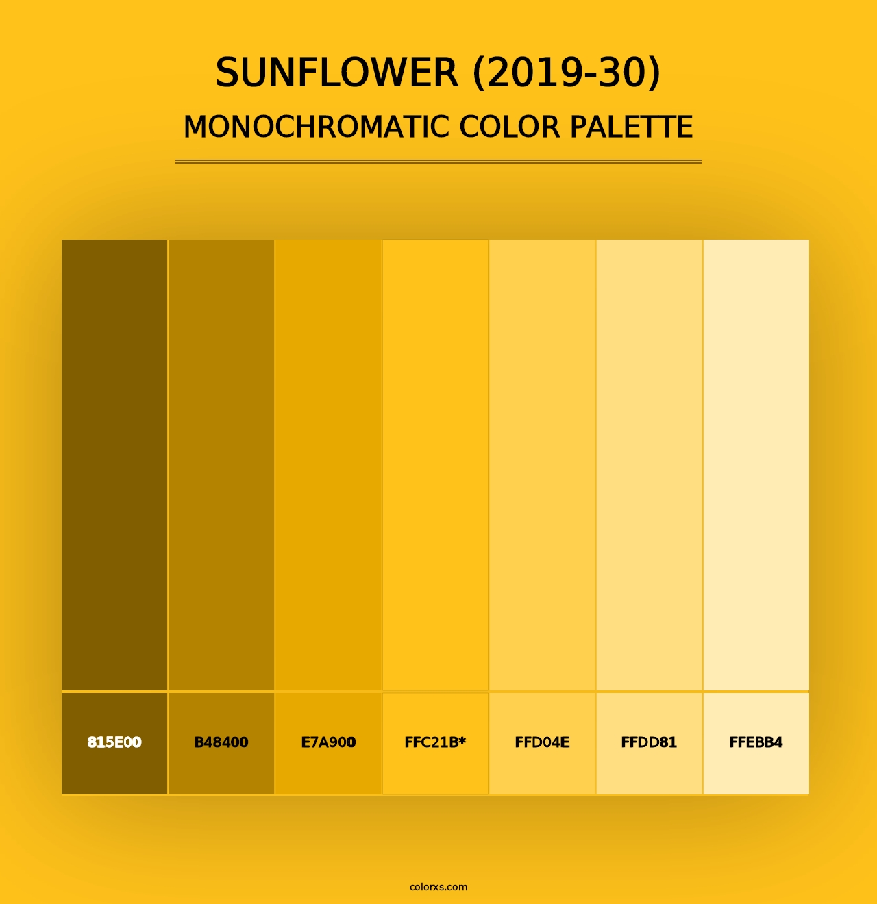 Sunflower (2019-30) - Monochromatic Color Palette