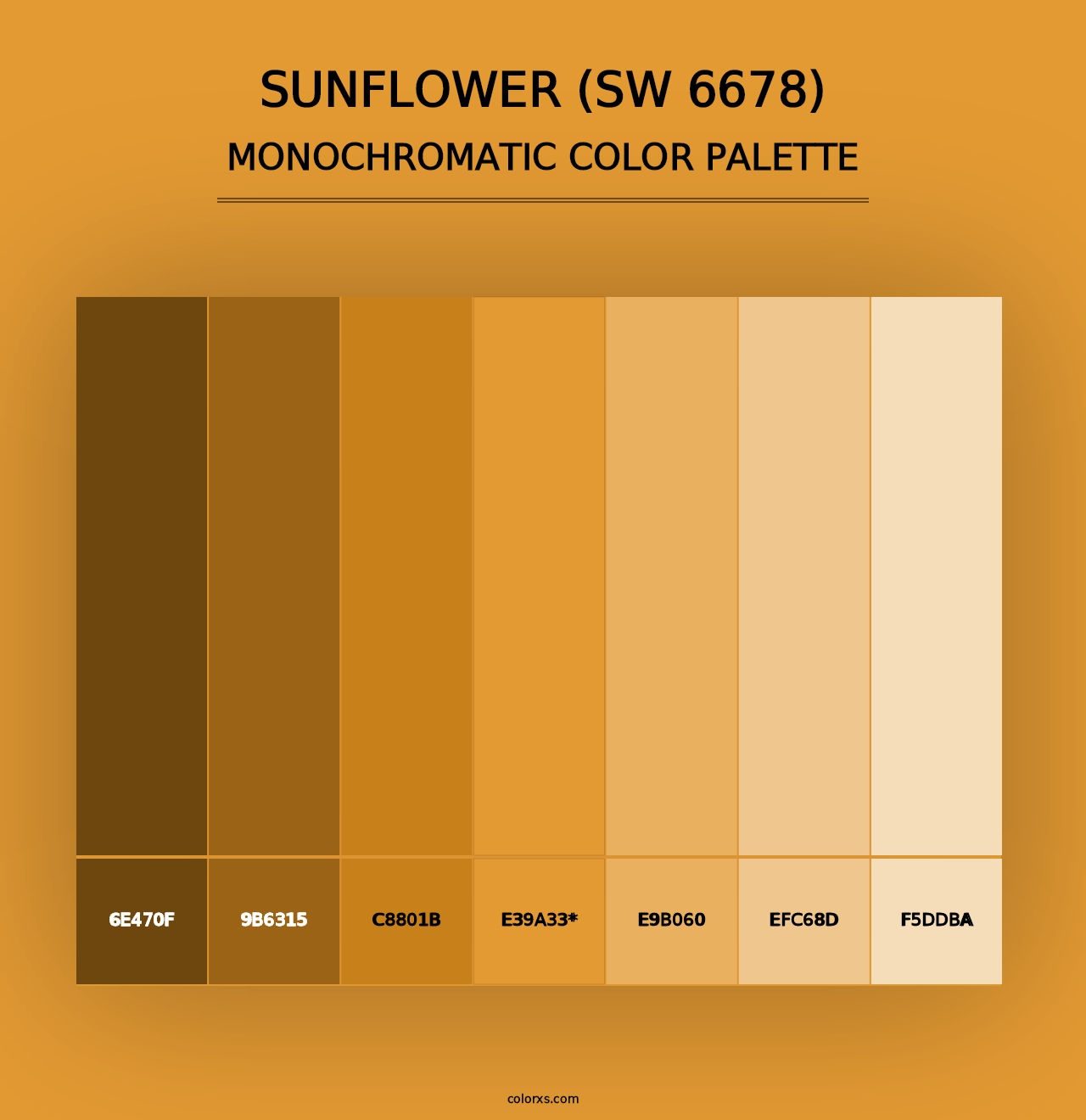 Sunflower (SW 6678) - Monochromatic Color Palette