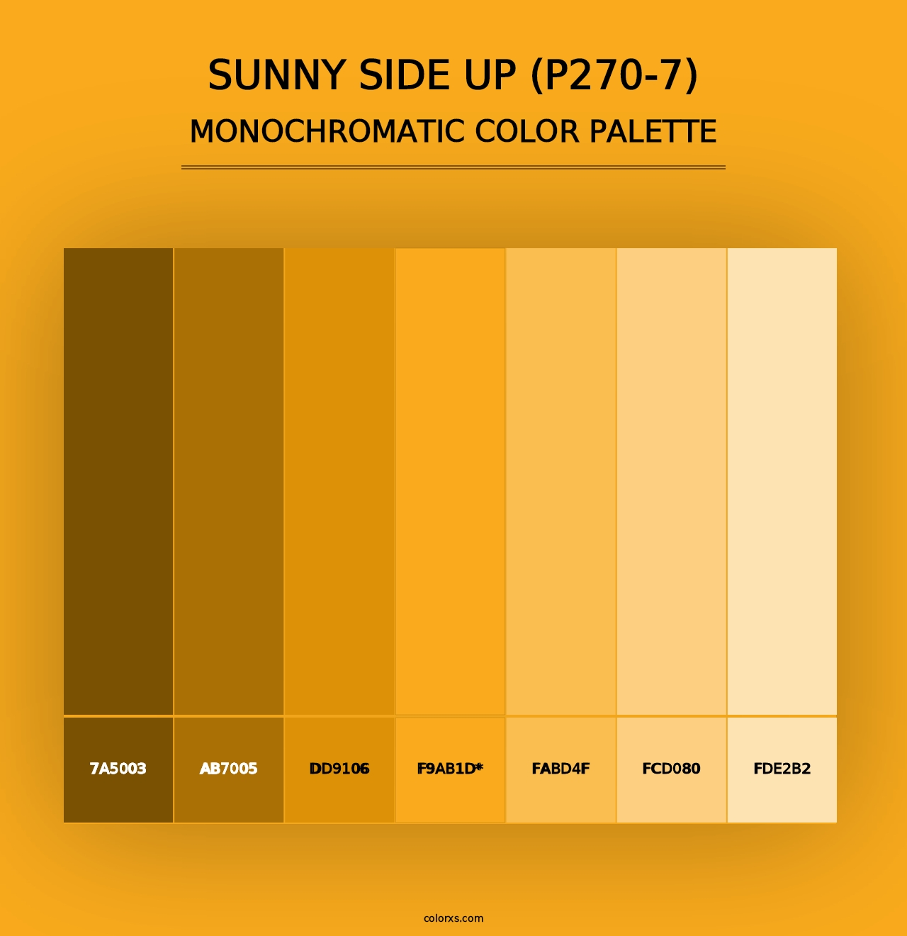 Sunny Side Up (P270-7) - Monochromatic Color Palette